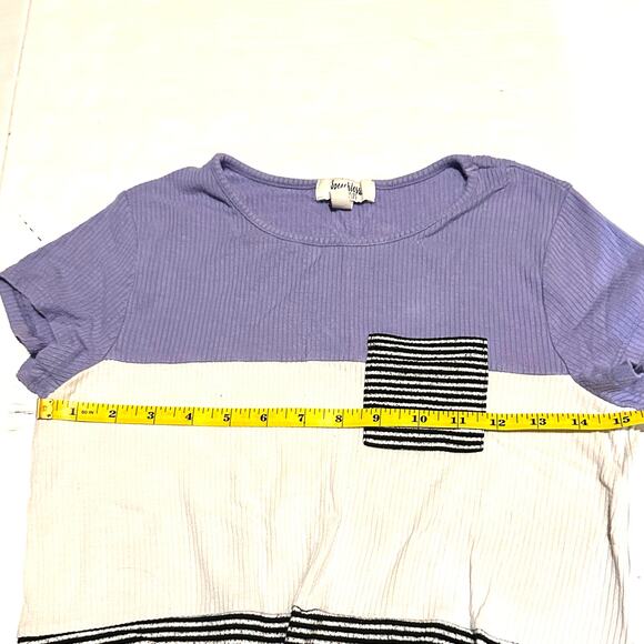 Speechless Kids Colorblock Stripe Tie Front Top Girls Size L Large - Picture 4 of 6